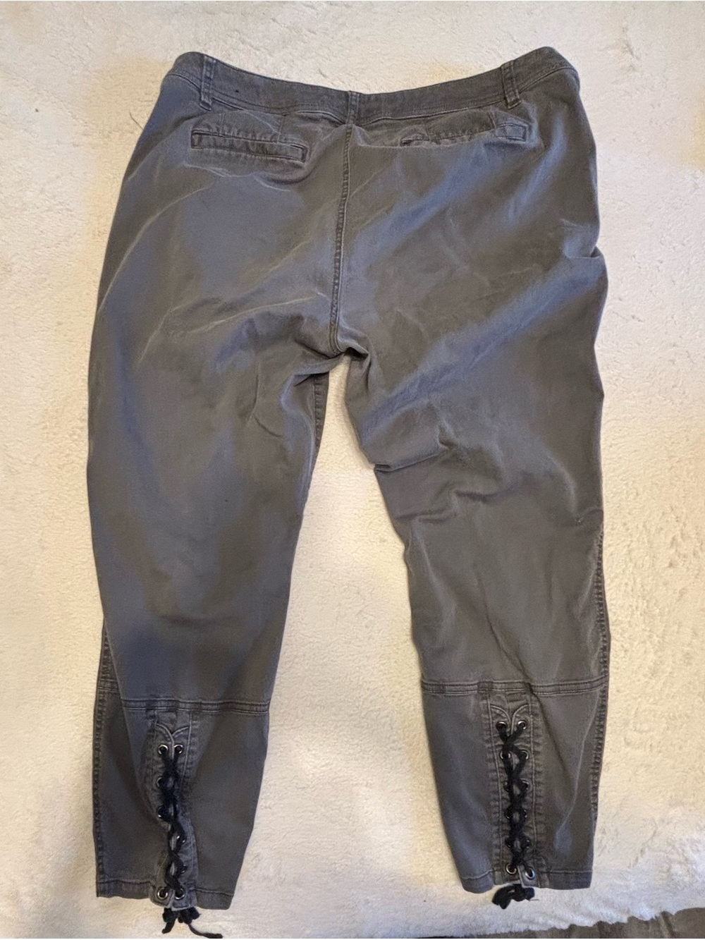 Lane Bryant Gray Lace-Up Cropped Jeans